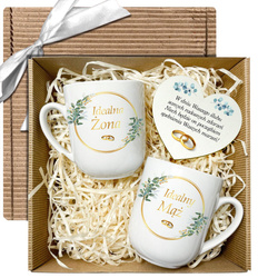 ZESTAW PREZENTOWY DLA PARY MŁODEJ PREZENT NA ŚLUB PREZENT NA WESELE KUBKÓW