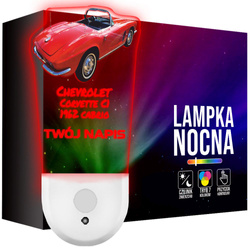Lampka Nocna LED dla Dziecka Chevrolet Corvette kontaktu gniazdka CZUJNIK