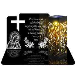 ZNICZ SOLARNY LED WIECZNY PODSTAWKA NA CMENTARZ GRÓB lampka Krzyż 3D