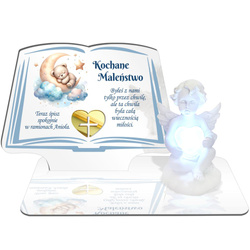 ZNICZ LED GRÓB Dziecka Córki Syna ANIOŁEK PODSTAWKA NA CMENTARZ BIAŁY ANIOŁ
