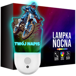 Lampka Nocna LED dla Dziecka Motocross Żużel kontaktu gniazdka CZUJNIK