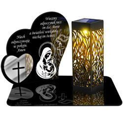ZNICZ SOLARNY LED WIECZNY PODSTAWKA NA CMENTARZ GRÓB lampka Serce 3D