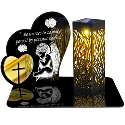 ZNICZ SOLARNY LED WIECZNY PODSTAWKA NA CMENTARZ GRÓB lampka Serce 3D