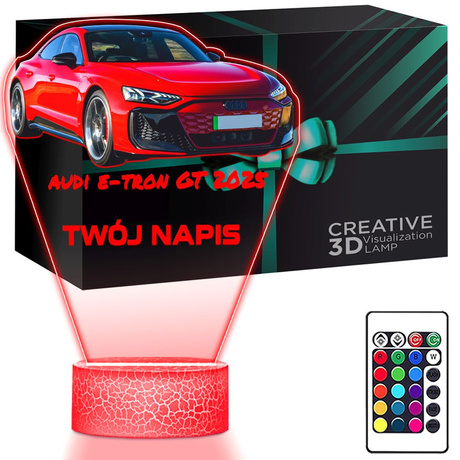 LAMPKA NOCNA LED 3D AUDI E-TRON SAMOCHÓD prezent dla dziecka URODZINY statuetka + pilot