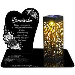 ZNICZ SOLARNY LED WIECZNY PODSTAWKA NA CMENTARZ GRÓB lampka Kwiaty 3D dla Brata