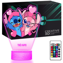 LAMPKA NOCNA LED 3D LILO I STICH ANGEL prezent dziecka URODZINY statuetka