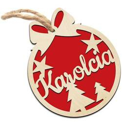 duża BOMBKA z imieniem 3D drewniana choinkę święta