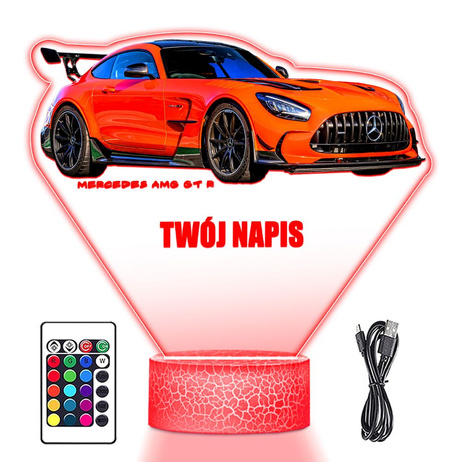 LAMPKA NOCNA LED 3D Samochód Mercedes prezent dziecka URODZINY statuetka