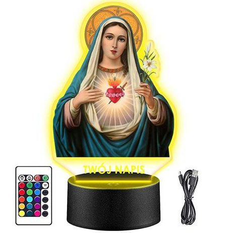 LAMPKA NOCNA LED MATKA BOSKA BOŻA MARYJA PILOT prezent URODZINY statuetka