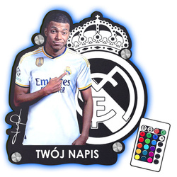LAMPKA NOCNA LED Kylian Mbappe Real prezent DLA DZIECKA NA ŚCIANĘ UPOMINEK