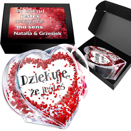 KULA WODNA SERCE PREZENT NA WALENTYNKI DLA CHŁOPAKA DZIEWCZYNY MĘŻA ŻONY