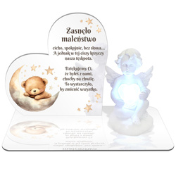 ZNICZ LED GRÓB Dziecka Córki Syna ANIOŁEK PODSTAWKA NA CMENTARZ BIAŁY ANIOŁ