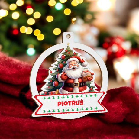 BOMBKA na CHOINKĘ z Personalizacją Ozdoba CHOINKOWA Mikołaj ŚWIĘTA prezent