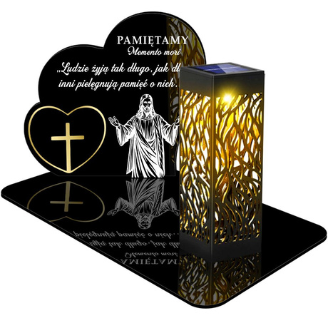 ZNICZ SOLARNY LED WIECZNY PODSTAWKA NA CMENTARZ GRÓB lampka Serce 3D