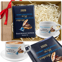 Personalizowana Filiżanka Kalendarz 2026 Prezent na Dzień Nauczyciela od Klasy Wzory Zestaw