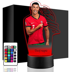 LAMPKA NOCNA LED Cristiano Ronaldo 3D + PILOT prezent dziecka URODZINY