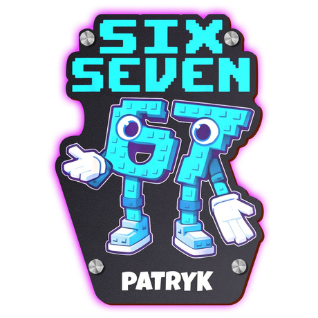 LAMPKA NOCNA LED SIX SEVEN BRAINROT 67 prezent DLA DZIECKA NA ŚCIANĘ