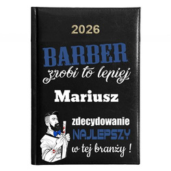 KALENDARZ KSIĄŻKOWY A5 dzienny 2026 ROK TERMINARZ NOTATNIK BARBER