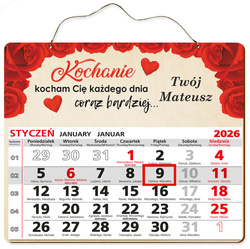 PREZENT NA WALENTYNKI DLA NIEGO NIEJ KALENDARZ 2026 DLA DZIEWCZYNY CHŁOPAKA