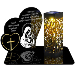 ZNICZ SOLARNY LED WIECZNY PODSTAWKA NA CMENTARZ GRÓB lampka Serce 3D