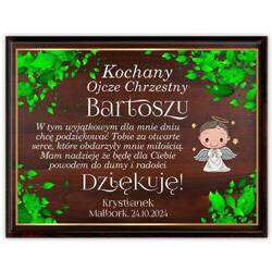 CHRZEST Pamiątka PODZIĘKOWANIE DLA CHRZESTNYCH
