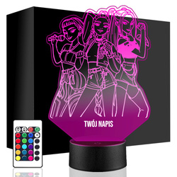 Lampka Nocna 3D LED Huntrix Rumi Mira Zoey Łowczynie Na Prezent + Pilot