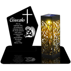 ZNICZ SOLARNY LED WIECZNY PODSTAWKA NA CMENTARZ GRÓB lampka Krzyż 3D dla Córki