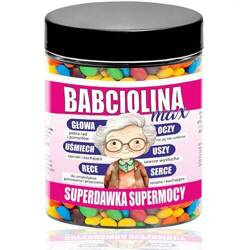 BABCIOLINA Max Prezent na Dzień Babci Butelka na Śmieszne Tabletki Cukierki