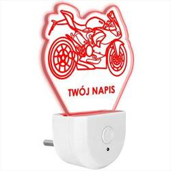 Lampka Nocna LED dla Dzieci DUCATI BOK MOTOR do kontaktu gniazdka CZUJNIK