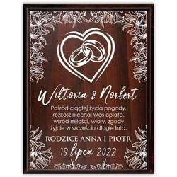 PAMIĄTKA DLA PARY MŁODEJ NA ŚLUB WESELE OBRAZEK 3D