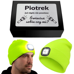 ŚWIECĄCA CZAPKA LED prezent dla taty dziadka męża na Święta 18-99 urodziny
