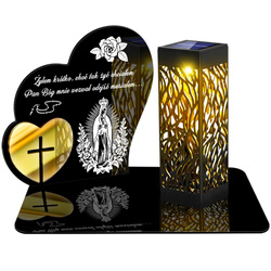 ZNICZ SOLARNY LED WIECZNY PODSTAWKA NA CMENTARZ GRÓB lampka Serce 3D