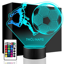 LAMPKA NOCNA LED Piłka Nożna Korki 3D + PILOT prezent dziecka URODZINY