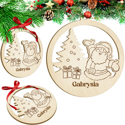 Bombka z imieniem drewniana choinkę święta Mikołaj prezent mikołajki