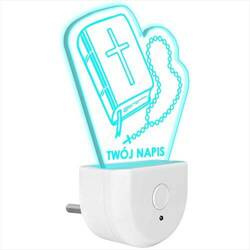 Lampka Nocna LED dla Dzieci BIBLIA RÓŻANIEC do kontaktu gniazdka CZUJNIK