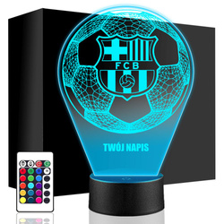 Lampka Nocna LED 3D FC Barcelona z Imieniem RGB Prezent na Święta Urodziny