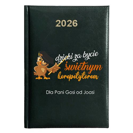 KALENDARZ KSIĄŻKOWY A5 dzienny 2026 ROK TERMINARZ NOTATNIK KOREPETYTOR