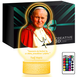 LAMPKA NOCNA LED 3D Jan Paweł II Papież prezent dziecka URODZINY statuetka