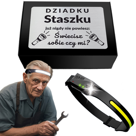 LATARKA CZOŁOWA LED prezent na Dzień Dziadka urodziny święta dla dziadka