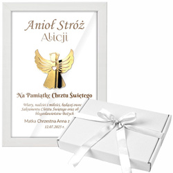 Prezent Chrzest Święty Pamiątka Chrztu Świętego PERSONALIZOWANY Aniołek 3D