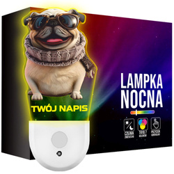 Lampka Nocna LED dla Dziecka Buldog PIESEK do kontaktu gniazdka CZUJNIK