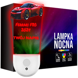 Lampka Nocna LED dla Dziecka AUTO FERRARI F80 kontaktu gniazdka CZUJNIK