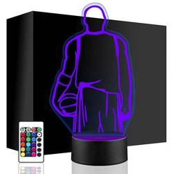 LAMPKA NOCNA LED KOSZYKARZ PIŁKA 3D + PILOT prezent URODZINY statuetka