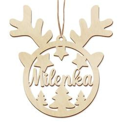 Duża BOMBKA z imieniem 3D drewniana choinkę święta