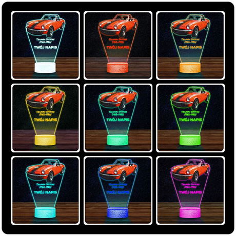 LAMPKA NOCNA LED 3D AUTO Triumph Spitfire prezent dla dziecka URODZINY statuetka + pilot