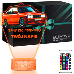 LAMPKA NOCNA LED 3D AUTO  BMW E30 prezent dla dziecka URODZINY statuetka + pilot