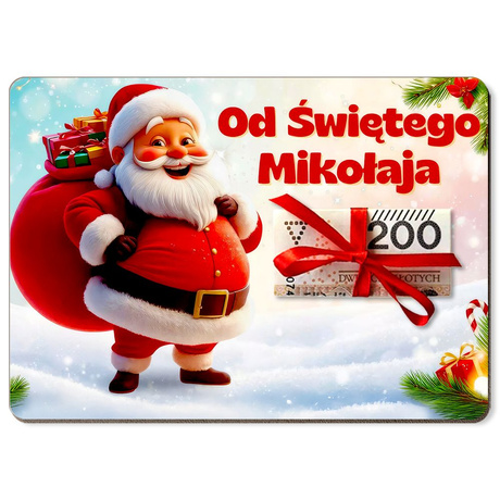 ŚWIĄTECZNY BON PODARUNKOWY Prezent Na Święta Choinkę Voucher na Pieniądze