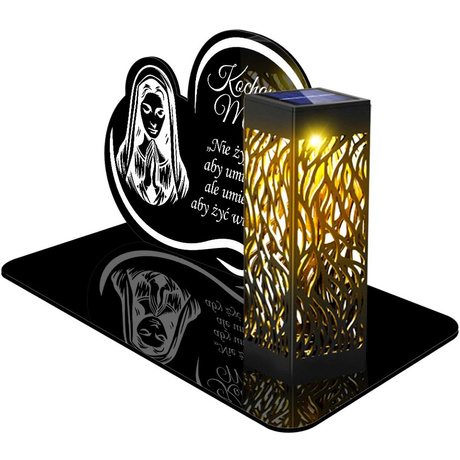 ZNICZ SOLARNY LED WIECZNY PODSTAWKA NA CMENTARZ GRÓB lampka Napis Serce 3D  DLA MAMY