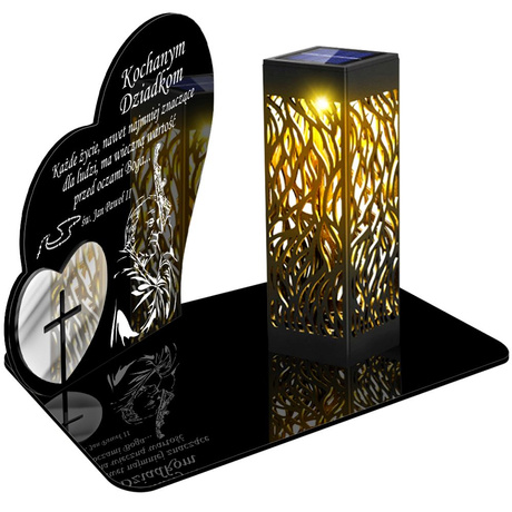 ZNICZ SOLARNY LED WIECZNY PODSTAWKA NA CMENTARZ GRÓB lampka Serce 3D DLA DZIADKÓW