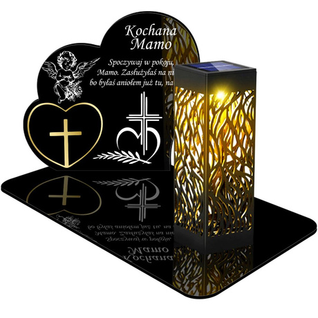 ZNICZ SOLARNY LED WIECZNY PODSTAWKA NA CMENTARZ GRÓB lampka Serce 3D DLA MAMY